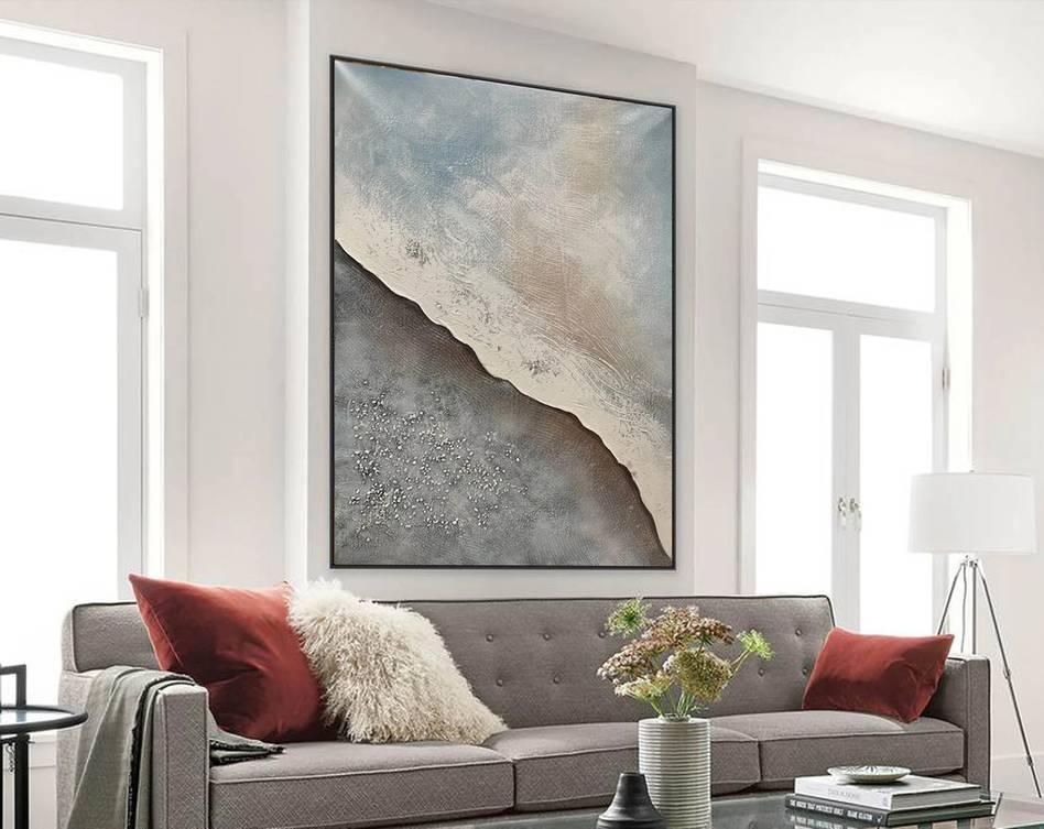 Bedroom Abstract Modern Gray Abstract Canvas Artwork 6YI16 wall art